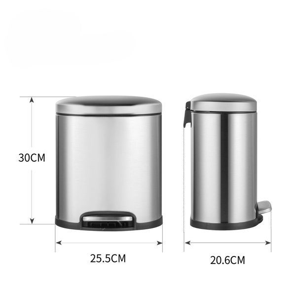 Відро для сміття з плавним закриттям овальне Mixxus Premium Topper-TC0205 SS Color 5л колір нержавійка (MI7059) MI7059 фото