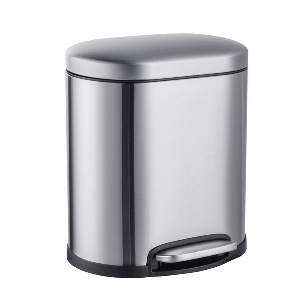 Відро для сміття з плавним закриттям овальне Mixxus Premium Topper-TC0205 SS Color 5л колір нержавійка (MI7059) MI7059 фото