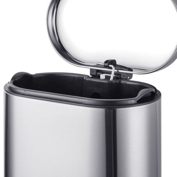 Відро для сміття з плавним закриттям овальне Mixxus Premium Topper-TC0205 SS Color 5л колір нержавійка (MI7059) MI7059 фото