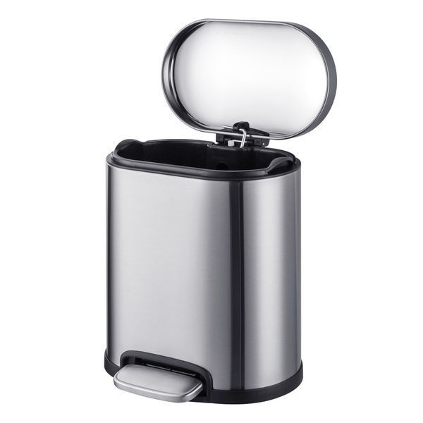 Відро для сміття з плавним закриттям овальне Mixxus Premium Topper-TC0205 SS Color 5л колір нержавійка (MI7059) MI7059 фото