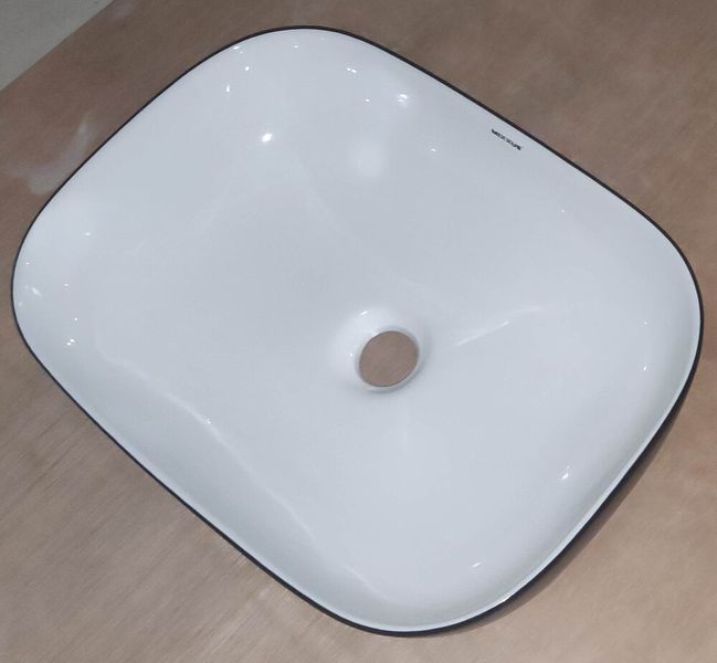 Раковина накладна Mixxus Premium DIVERSE-0112 WHITE-BLACK 455х325х135mm (MP6542) MP6542 фото