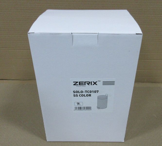 Відро для сміття кругле Zerix Solo-TC0107 SS Color 7 л колір нержавійка (ZX5899) ZX5899 фото