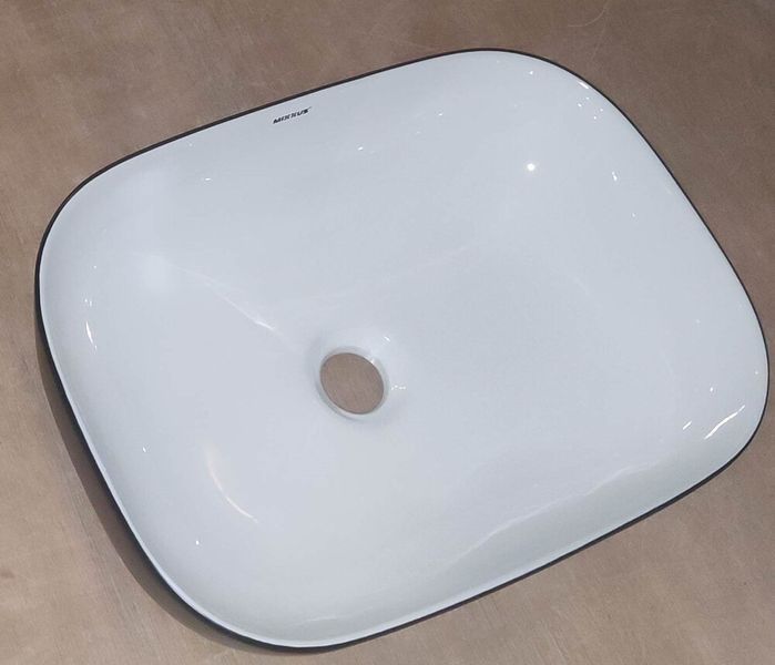 Раковина накладна Mixxus Premium DIVERSE-0112 WHITE-BLACK 455х325х135mm (MP6542) MP6542 фото