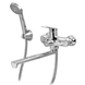 Смеситель для ванны Plamix Lucas-006 EURO SET Chrome (со шлангом, лейкой и кронштейном) (PM0710) PM0710 фото 1
