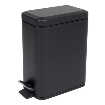 Мусорное ведро с плавным закрытием прямоугольное Zerix Sansa-TC0105 Black 5 л цвет черный (ZX5894) ZX5894 фото