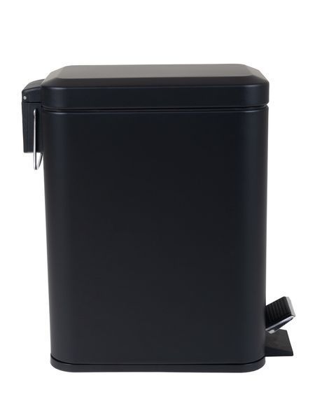 Відро для сміття з плавним закриттям прямокутне Zerix Sansa-TC0105 Black 5 л колір чорний (ZX5894) ZX5894 фото