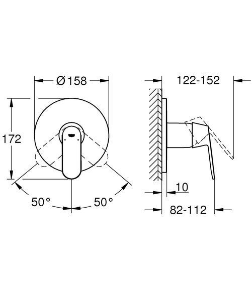 Смеситель скрытого монтажа для 1 потребителя Grohe Eurosmart Cosmopolitan (24044000) 24044000 фото