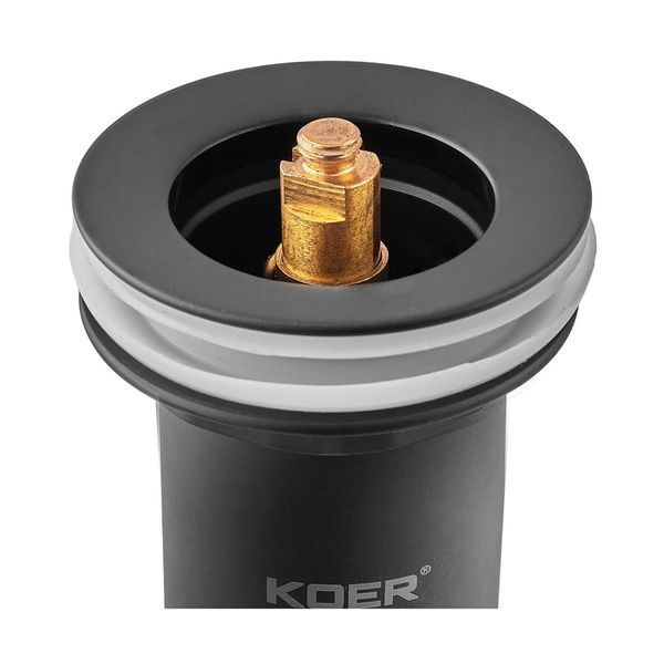 Донний клапан для раковини Koer PW-07-05 1 1/4'' з переливом автоматичний СLICK-СLACK (Колір чорн) (KR5785) KR5785 фото