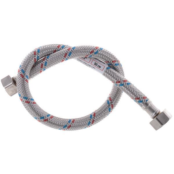 Гнучкий шланг для підключення води гайка 1/2'' - гайка 1/2'' (50 см) Zerix (ZX1551) ZX1551 фото