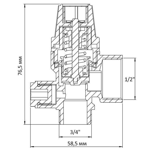 Клапан предохрaнительный ВН 1/2"х3/4" Koer KR.1262 (с вых. для подключ. манометра) (1.5 бар) (KR3109) KR3109 фото