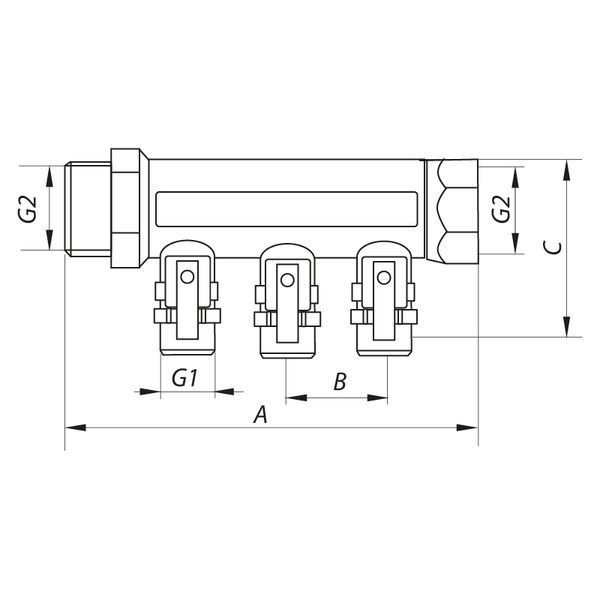 Коллектор с шаровыми кранами и фитингом Koer KR.1126-4 1&rdquo;x4 ways (KR2840) KR2840 фото