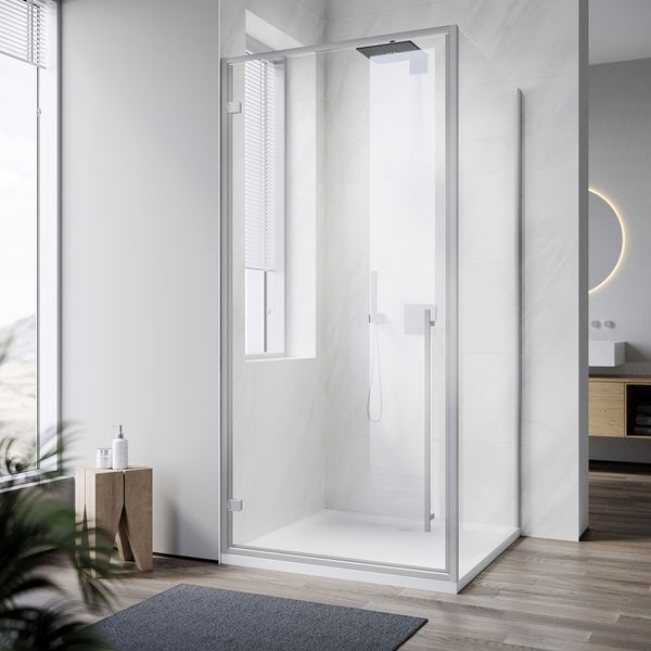 Душова кабіна без піддону Koer SR SC08-90x90x200-TR-01 прозоре скло Easy Clean 6мм, хром (KR5371) KR5371 фото