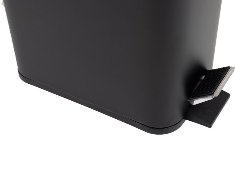 Відро для сміття з плавним закриттям прямокутне Zerix Sansa-TC0105 Black 5 л колір чорний (ZX5894) ZX5894 фото