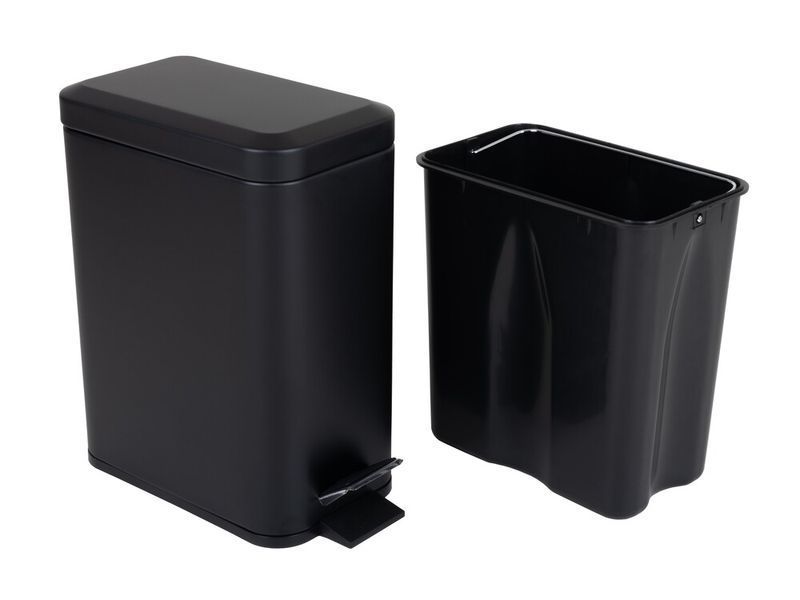 Відро для сміття з плавним закриттям прямокутне Zerix Sansa-TC0105 Black 5 л колір чорний (ZX5894) ZX5894 фото