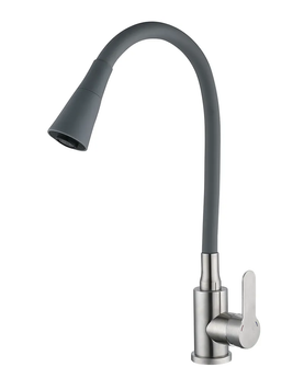 Смеситель для кухни Mixxus DAX-011 REFL.Gray с силиконовым изливом (MI6560) MI6560 фото