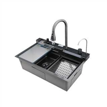 Мойка многофункциональная Mixxus MH7546-SET-06 Decor Graphite со встроенным смесителем из нерж. стали (MI8464) MI8464 фото