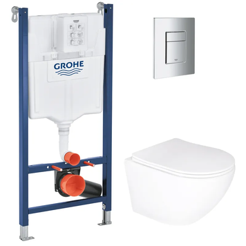 Комплект Grohe Set Унітаз ELLIPSE-0305-T3 + Інсталяція UA388400WG + панель 38732000 (388400WGELLIPS0305T3) 388400WGELLIPS0305T3 фото