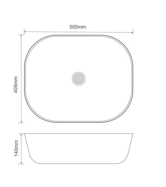 Раковина накладная MIXXUS PREMIUM DIVERSE-0107 505х405х140mm (MP6550) MP6550 фото
