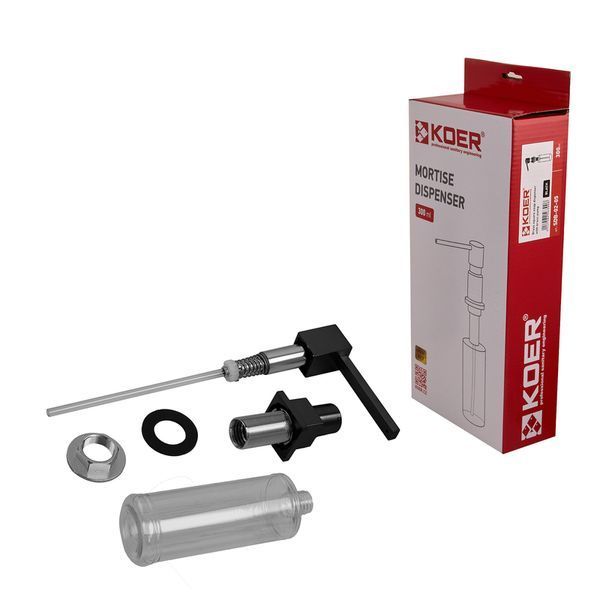 Дозатор для моющего средства врезной Koer SDB-02-05 300 мл (цвет черный) (KR5630) KR5630 фото