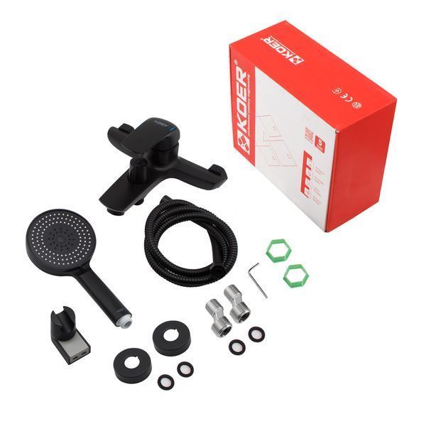 Змішувач для ванни з коротким виливом Koer KB-40008-05 (Колір чорний) (KR3473) KR3473 фото