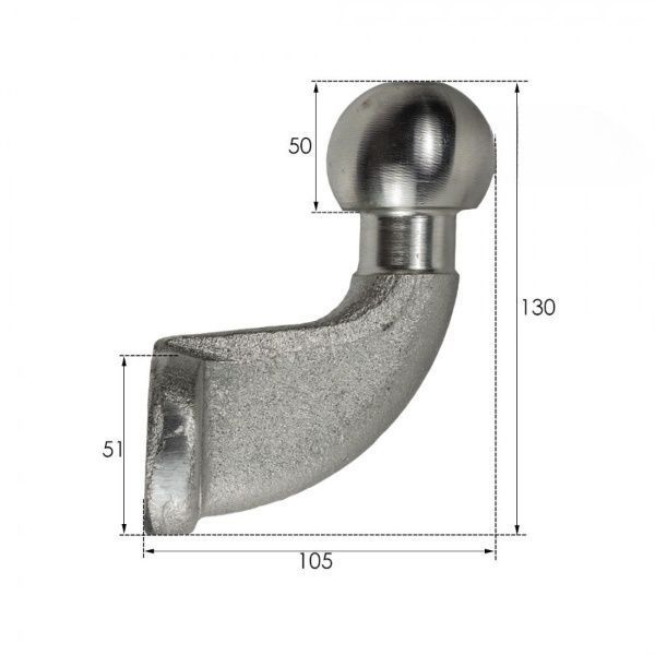 Буксировочная пластина шар 50мм 3500 кг Bakker 301210-1 301210-1 фото