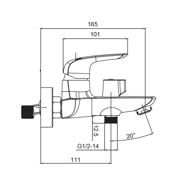 Змішувач для ванни з коротким виливом Koer KB-40008-05 (Колір чорний) (KR3473) KR3473 фото