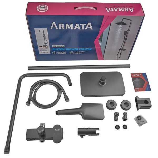 Душевая колонна со смесителем из алюминия ARMATA BCD-009-J GRAPHITE, 3 режима (CH6558) CH6558 фото