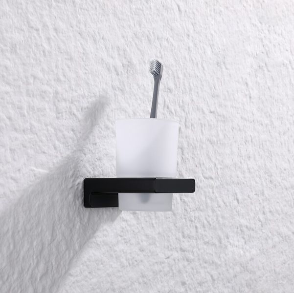 Стакан одинарный настенный Koer AS-0103-05 (стекло) цвет черный (KR6162) KR6162 фото