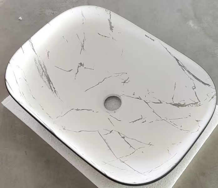 Раковина накладная MIXXUS PREMIUM DIVERSE-0112 MARBLE-BLACK 455х325х135mm (MP6541) MP6541 фото