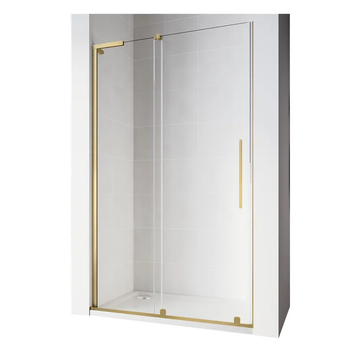 Двері у нішу Walk-In розсувні Koer SR SD07-120x200-R-TR-12 прозоре скло Easy Clean 8мм Матове золото (KR5774) KR5774 фото