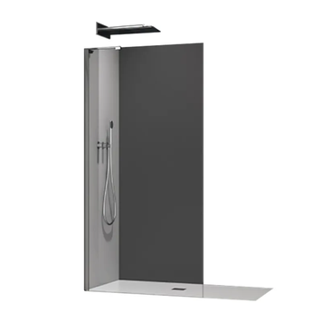 Душова перегородка Koer SR SP02-100x200-TR-07 Walk-In прозоре скло Easy Clean 8мм, графіт (KR5397) KR5397 фото