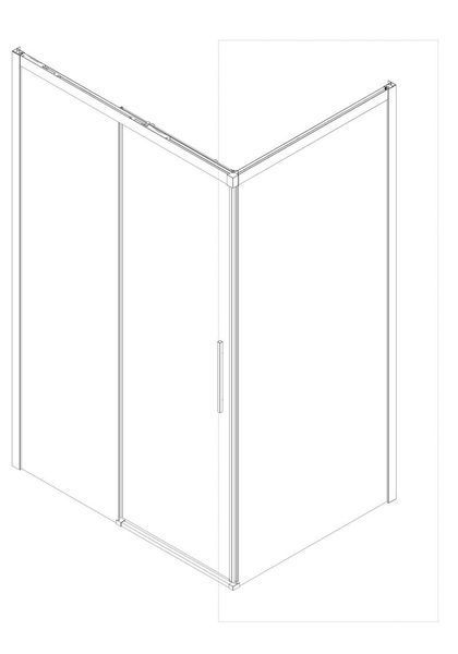 Бічна стінка до кабіни Koer SR SW05-90x200-TR-01 прозоре скло Easy Clean 6мм, хром (KR5407) KR5407 фото