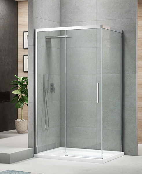 Бічна стінка до кабіни Koer SR SW05-90x200-TR-01 прозоре скло Easy Clean 6мм, хром (KR5407) KR5407 фото
