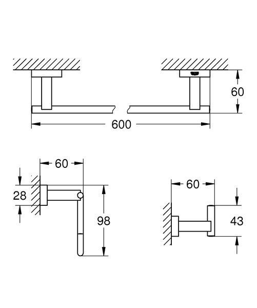 Набір аксесуарів 3 в 1 Grohe Essentials Cube New (40777001) 40777001 фото