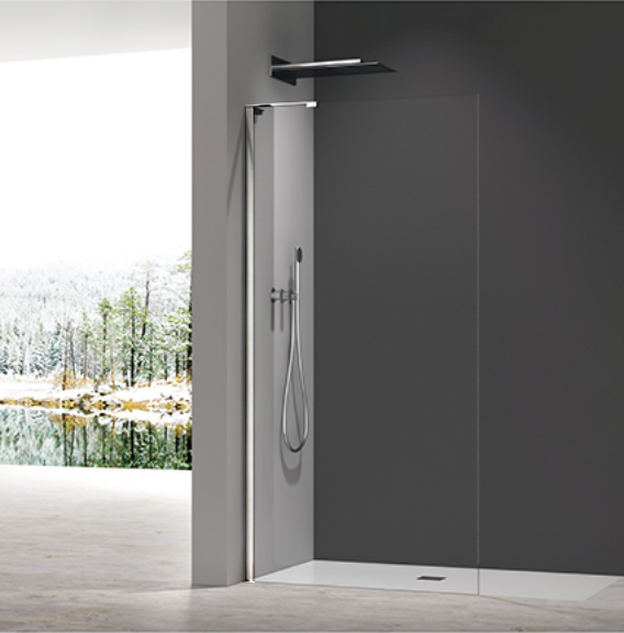 Душова перегородка Koer SR SP02-100x200-TR-01 Walk-In прозоре скло Easy Clean 8мм, хром (KR5395) KR5395 фото