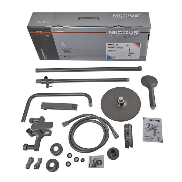 Душова колона зі змішувачем Mixxus Premium MONE 009-J Graphite (MI6783) MI6783 фото