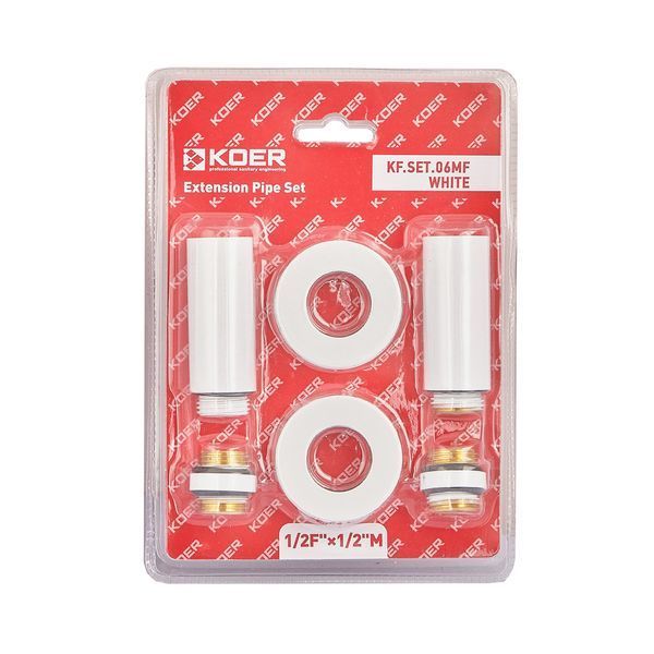 Комплект подовжувачів Koer KF.SET.06MF WHITE 1/2Fx1/2M білий (KR5850) KR5850 фото