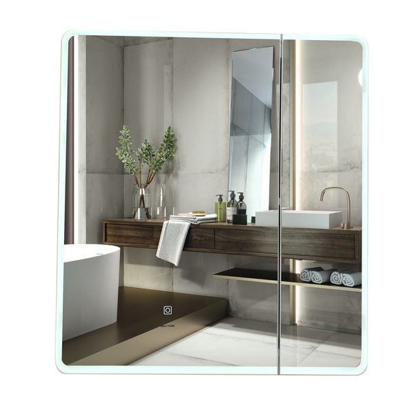 Зеркальный шкафчик Mixxus Premium Olivary CM01-60x70x13 с LED Touch, димером, регулятором яркости (MI8294) MI8294 фото