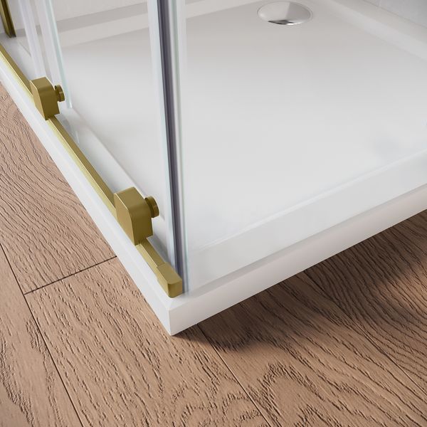 Дверь в нишу Walk-In раздвижная Koer SR SD07-120x200-R-TR-12 прозрачное стекло Easy Clean 8мм Матовое золото (KR5774) KR5774 фото