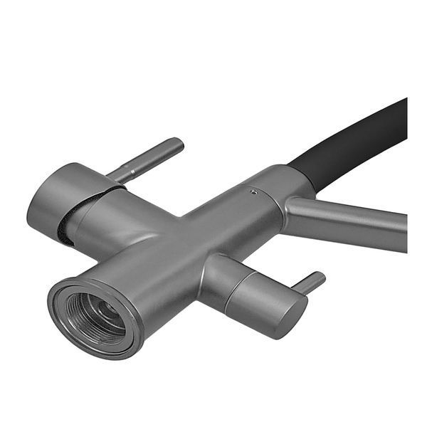 Смеситель для кухни с силиконовым изливом Zerix FUL-021 Graphite Refl.Black из нерж. стали SUS304 с выходом для пит.воды (ZX5999) ZX5999 фото