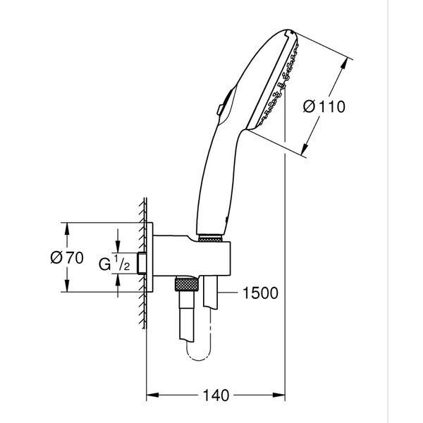 Скрытая душевая система Grohe Eurosmart New Tempesta 200 (UA25183003) UA25183003 фото