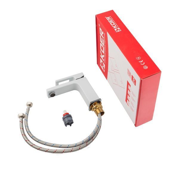 Змішувач для умивальника KOER KB-10009-04 (Колір хром+білий) (KR5975) KR5975 фото