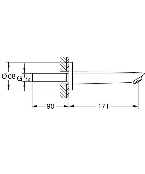 Вилив для ванни Grohe Bau Cosmopolitan Neutral (13255001) 13255001 фото