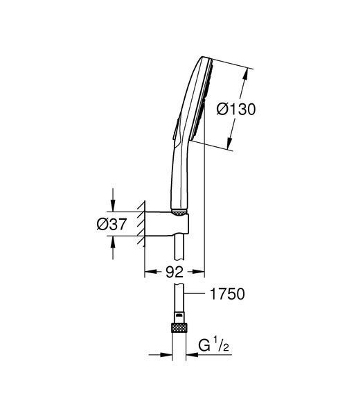 Душовий набір з тримачем, 3 режими струменю Grohe Rainshower SmartActive (26581000) 26581000 фото