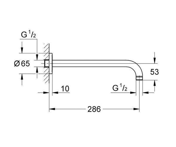 Душовий кронштейн Grohe (286 мм) (28576000) 28576000 фото