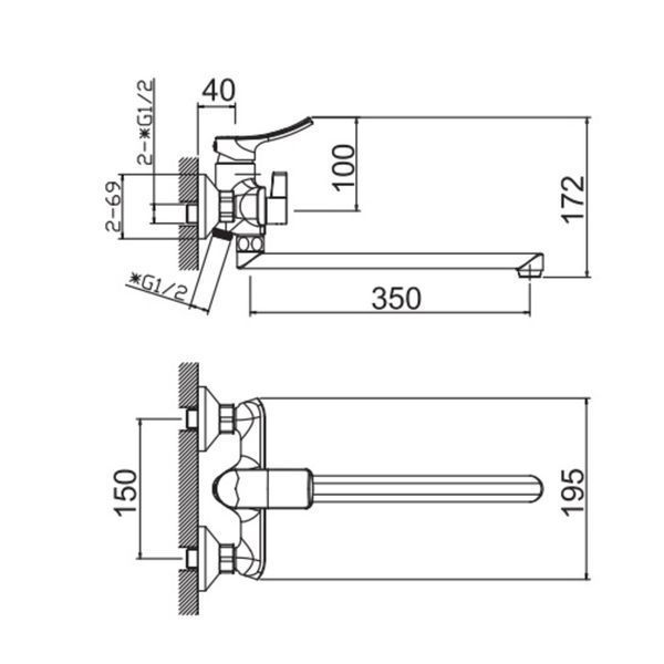Змішувач для ванни HAIBA BOLERO 006 EURO (HB9577) HB9577 фото