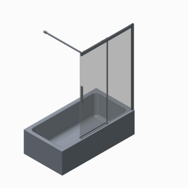 Шторки скляні на ванну розсувні Koer SR BS06-120x150-TR-12 прозоре скло Easy Clean 6мм, матове золото (KR5946) KR5946 фото