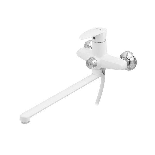 Смеситель для ванны Plamix Cezar-006 EURO SET White (со шлангом, лейкой и кронштейном) (PM0666) PM0666 фото