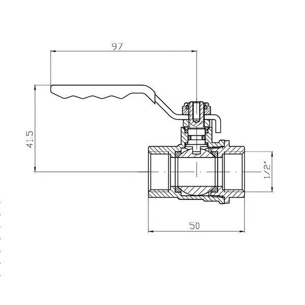 Кран шаровый ГГВ Koer Extreme KE.214-15 - 1/2" FF ручка "рычаг" красная (KR5744) KR5744 фото