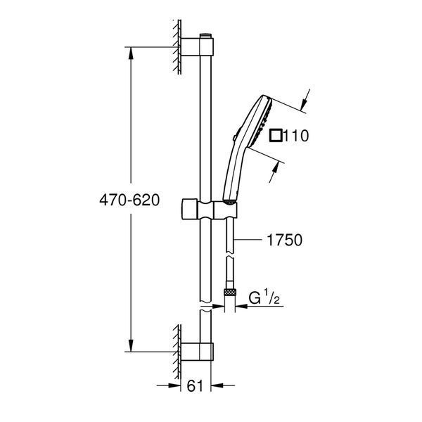 Набор для душа Grohe Tempesta Cube 110 2 режима (27578003) 27578003 фото